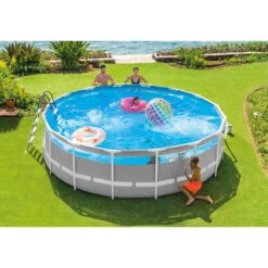 Piscine Tubulaire Ronde Intex Prism Frame Clear Window 4,88 X 1,22 M -Eau Minerale Magasin 26730np ambianc min
