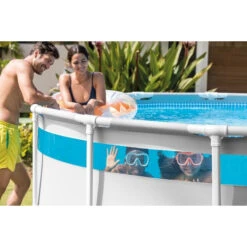 Piscine Tubulaire Ronde Intex Prism Frame Clear Window 4,88 X 1,22 M -Eau Minerale Magasin 26730np ambiance min