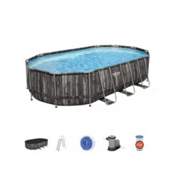 Piscine Tubulaire Ovale Bestway Power Steel™ Bois Rustique 6,10 X 3,66 X 1,22 M -Eau Minerale Magasin 5611r piscine ovale bestway power steeltm bois rustique 6 10 x 3 66 x 1 22 m schema