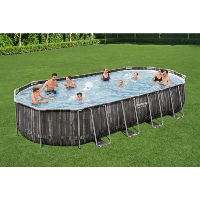 Piscine Ovale Bestway Power Steel™ Bois Rustique 7,32 X 3,66 X 1,22 M 8 Piscine Ovale Bestway Power Steel™ Bois Rustique 7,32 X 3,66 X 1,22 M – Image 8