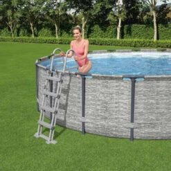 Piscine Tubulaire Ronde Bestway Steel Pro Max 4,88 X 1,22 M -Eau Minerale Magasin 5619e piscine tubulaire ronde bestway steel pro max 428 122 ambiance 2