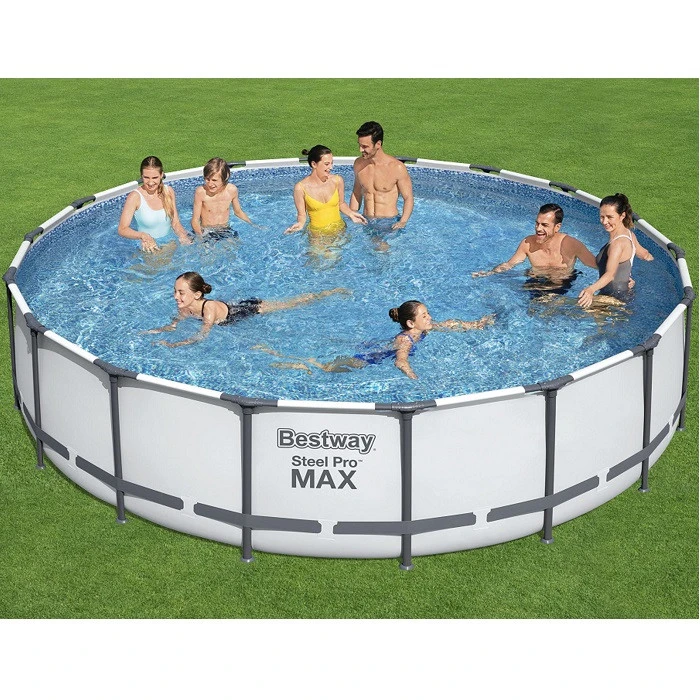 Piscine Tubulaire Ronde Bestway Steel Pro Max 5,49 X 1,22 M - Gris Clair 2 Piscine Tubulaire Ronde Bestway Steel Pro Max 5,49 X 1,22 M - Gris Clair – Image 2