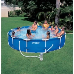 Piscine Tubulaire Intex Metal Frame 3.66 X 0.76 M + épurateur 1,7 M3/h -Eau Minerale Magasin 56996 with background