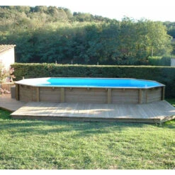 Piscine En Bois Octogonale Ubbink Océa 8,60 X 4,70 X 1,30 M - Liner Bleu -Eau Minerale Magasin 7504509 piscine bois octogonale ubbink ocea 470 860 bleu ambiance