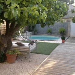 Piscine En Bois Octogonale Ubbink Océa 5,80 X 1,30 M - Liner Beige -Eau Minerale Magasin 7504510 piscine bois octogonale ubbink ocea 580 beige ambiance