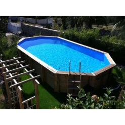 Piscine En Bois Octogonale Ubbink Azura 7,50 X 4,00 X 1,30 M - Liner Bleu 6 Piscine En Bois Octogonale Ubbink Azura 7,50 X 4,00 X 1,30 M - Liner Bleu -Eau Minerale Magasin 7504717 piscine bois octogonale ubbink azura 400 750 bleu ambiance