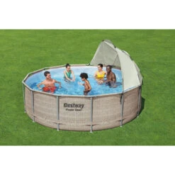 Auvent Pour Piscine Tubulaire Bestway Ø 3,05 à 5,49 M -Eau Minerale Magasin ambianceauvent rond bestway