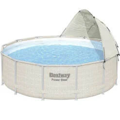 Auvent Pour Piscine Tubulaire Bestway Ø 3,05 à 5,49 M -Eau Minerale Magasin auvent rond bestway