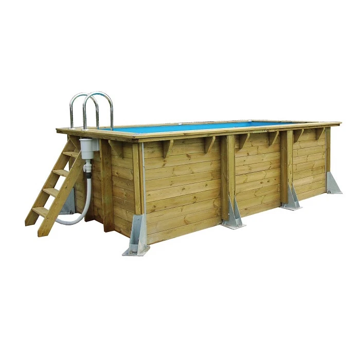 Piscine En Bois Rectangulaire Ubbink Azura 4,50 X 2,50 X 1,26 M - Liner Bleu 1 Piscine En Bois Rectangulaire Ubbink Azura 4,50 X 2,50 X 1,26 M - Liner Bleu