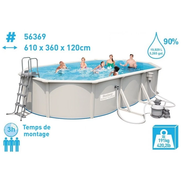 Piscine En Acier Bestway Hydrium - 6,10 X 3,60 X 1,20 M 7 Piscine En Acier Bestway Hydrium - 6,10 X 3,60 X 1,20 M – Image 7