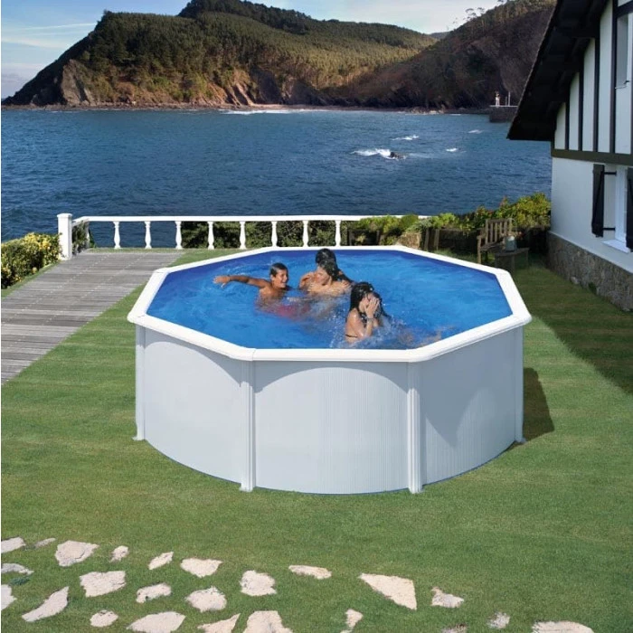 GRE Piscine Ronde Acier Gré Fidji - 3,50 X 1,20 M 2 GRE Piscine Ronde Acier Gré Fidji - 3,50 X 1,20 M – Image 2