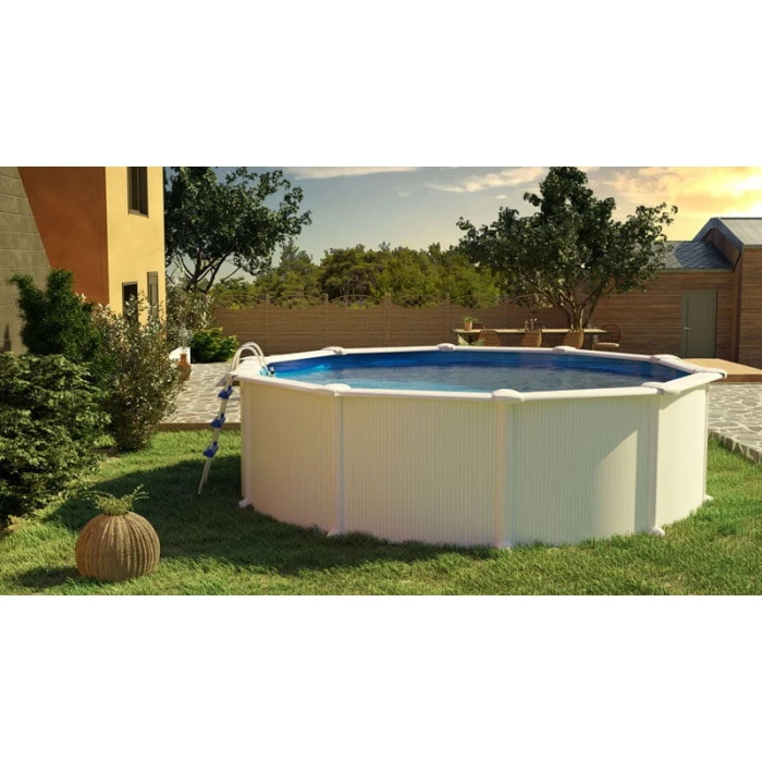 GRE Piscine Ronde Acier Gré Fidji - 4,60 X 1,20 M 3 GRE Piscine Ronde Acier Gré Fidji - 4,60 X 1,20 M – Image 3