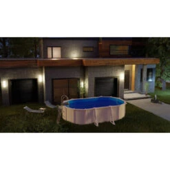 GRE Piscine Ovale Acier Gré Fidji - 5 X 3 X 1,20 M -Eau Minerale Magasin kit500eco piscine ovale acier gre fidji 500 300 120 ambiance 2
