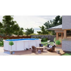 GRE Piscine Ovale Acier Gré Fidji - 6,10 X 3,75 X 1,20 M 9 GRE Piscine Ovale Acier Gré Fidji - 6,10 X 3,75 X 1,20 M -Eau Minerale Magasin kit610eco piscine ovale acier gre fidji 600 375 120 ambiance 2