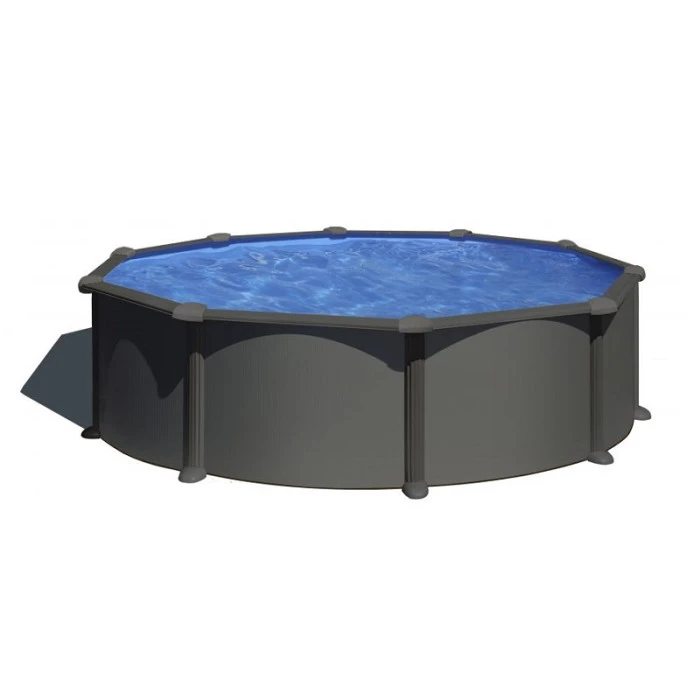 GRE Piscine Ronde Acier Gré Gris Anthracite 3,50 X 1,30 M 1 GRE Piscine Ronde Acier Gré Gris Anthracite 3,50 X 1,30 M