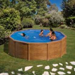 GRE Piscine Ronde Acier Gré Sicilia Imitation Bois - Ø 4,60 X 1,20 M 11 GRE Piscine Ronde Acier Gré Sicilia Imitation Bois - Ø 4,60 X 1,20 M -Eau Minerale Magasin kitpr453w piscine ronde acier gre sicilia imitation bois 460 120 ambiance 2