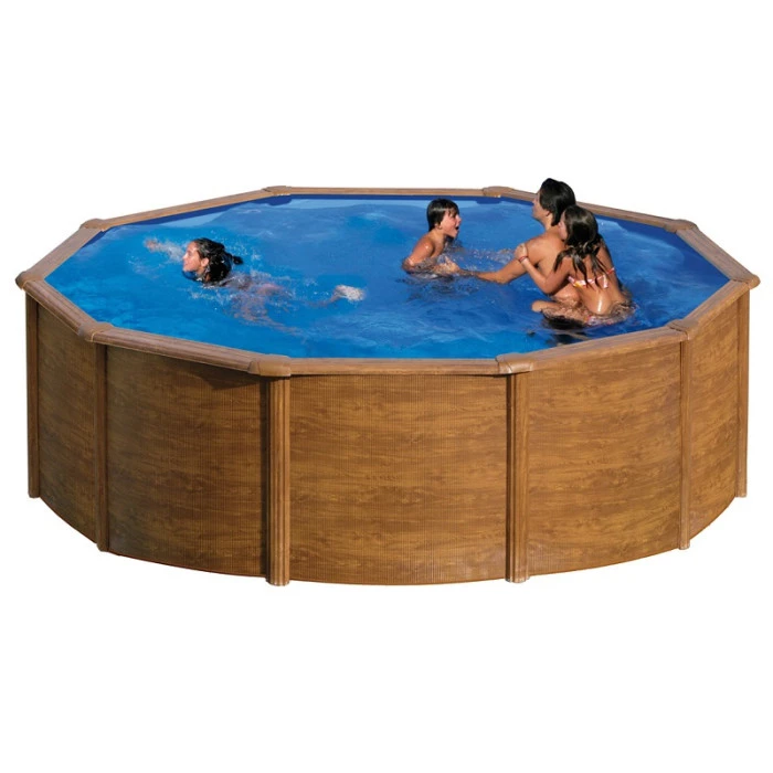 GRE Piscine Ronde Acier Gré Sicilia Imitation Bois - Ø 4,60 X 1,20 M 1 GRE Piscine Ronde Acier Gré Sicilia Imitation Bois - Ø 4,60 X 1,20 M
