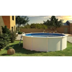 GRE Piscine Ronde Acier Gré Atlantis - Ø 5,50 X 1,30 M -Eau Minerale Magasin kitpr558 piscine ronde acier gre atlantis 570 ambiance 2