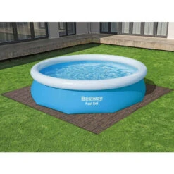 Tapis Effet Bois Pour Spa Et Piscine Bestway 3m² - 12 Dalles -Eau Minerale Magasin lot de 12 dalles de protection de sol en mousse 5080 x 5080 cm effet bois pour piscine et spa bestway 1