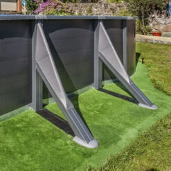 GRE Piscine Ovale Acier Gré Gris Anthracite - 7,30 X 3,75 X 1,20 M 10 GRE Piscine Ovale Acier Gré Gris Anthracite - 7,30 X 3,75 X 1,20 M -Eau Minerale Magasin pied piscine ovale gre gris anthracite 1