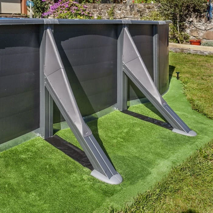 GRE Piscine Ovale Acier Gré Gris Anthracite - 7,30 X 3,75 X 1,20 M 3 GRE Piscine Ovale Acier Gré Gris Anthracite - 7,30 X 3,75 X 1,20 M – Image 3