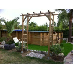 Piscine En Bois Octogonale Ubbink Océa 8,60 X 4,70 X 1,30 M - Liner Gris -Eau Minerale Magasin piscine bois octogonale ubbink ocea 470 860