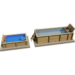 Piscine Pool'n Box Junior Procopi En Bois 3,7 X 2,4 M - Coffre Et Filtration Intégrés -Eau Minerale Magasin piscine bois pool n box junior 4