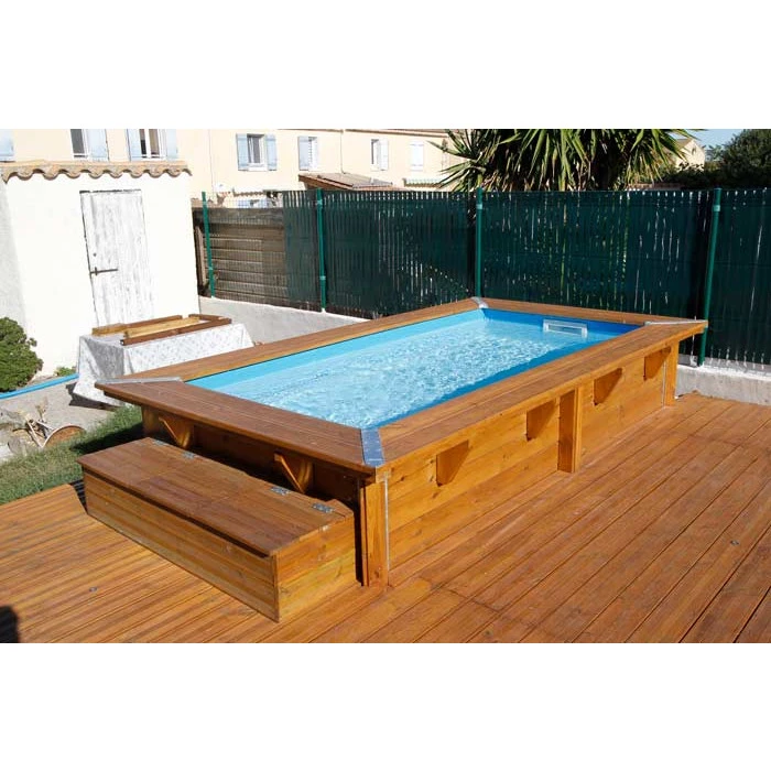 Piscine En Bois Rectangulaire Ubbink Sunwater 3,50 X 2,00 X 0,71 M - Liner Bleu 3 Piscine En Bois Rectangulaire Ubbink Sunwater 3,50 X 2,00 X 0,71 M - Liner Bleu – Image 3