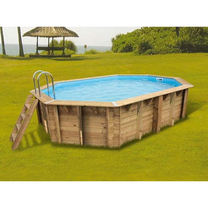 Piscine En Bois Octogonale Ubbink Sunwater 4,90 X 3,00 X 1,20 M - Liner Bleu 2 Piscine En Bois Octogonale Ubbink Sunwater 4,90 X 3,00 X 1,20 M - Liner Bleu – Image 2