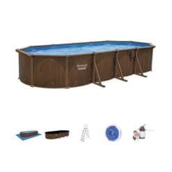 Piscine En Acier Bestway Hydrium Effet Bois - 7,30 X 3,60 X 1,30 M -Eau Minerale Magasin piscine hors sol acier ovale 730 m x 360 m x 130 m hydrium