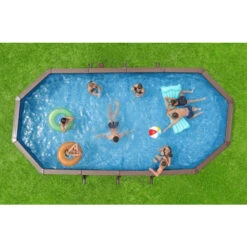 Piscine En Acier Bestway Hydrium Effet Bois - 7,30 X 3,60 X 1,30 M -Eau Minerale Magasin piscine hors sol acier ovale 730 m x 360 m x 130 m hydrium 3