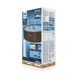 Piscine En Acier Bestway Hydrium Effet Bois Ø 4,90 X H 1,30 M -Eau Minerale Magasin piscine hors sol acier ronde 488 x 130 m hydrium carton