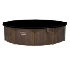 Piscine En Acier Bestway Hydrium Effet Bois Ø 5,50 X H 1,30 M -Eau Minerale Magasin piscine hors sol acier ronde 549 x 130 m hydrium 4