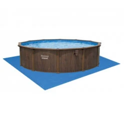 Piscine En Acier Bestway Hydrium Effet Bois Ø 5,50 X H 1,30 M -Eau Minerale Magasin piscine hors sol acier ronde 549 x 130 m hydrium 5