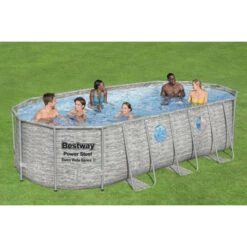 Piscine Tubulaire Ovale Bestway Power Steel Swim Vista 5,49 X 2,74 X 1,22 -Eau Minerale Magasin piscine hors sol ovale power steel swimvista effet pierre grise avec hublots 549 x 274 cm 2