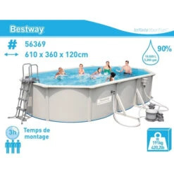Piscine En Acier Bestway Hydrium - 6,10 X 3,60 X 1,20 M 13 Piscine En Acier Bestway Hydrium - 6,10 X 3,60 X 1,20 M -Eau Minerale Magasin piscine tubulaire bestway hydrium 610 x 360 x 120 cm 56369 caracteristiques 3