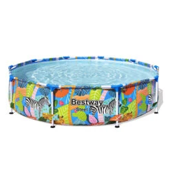 Piscine Tubulaire Bestway Steel Pro Ronde Décor Animaux 3,05 X 0,66 M
