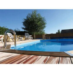 Piscine En Bois Octogonale Ubbink Azura 6,10 X 4 X 1,20 M - Liner Bleu -Eau Minerale Magasin piscine ubbink azura 610 400 120 bleu 2