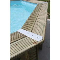Kit De 8 Pièces Finition Margelles 135° Ubbink Alu Piscine Bois Octogonale -Eau Minerale Magasin platine linea angle finition margelles ubbink alluminium ambiance 3
